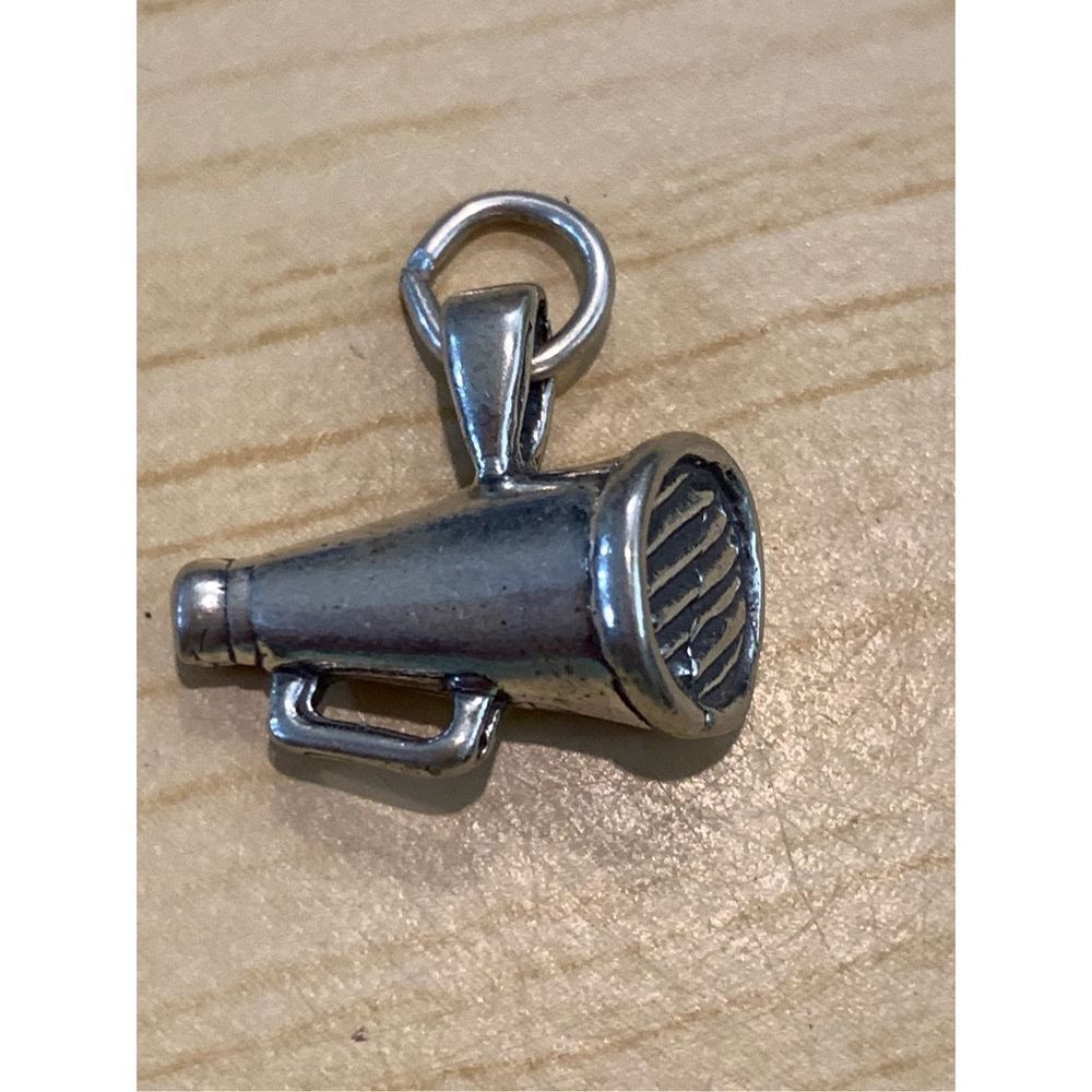 .925 Megaphone Sterling Silver Jewelry Charm #cheerleader #sports